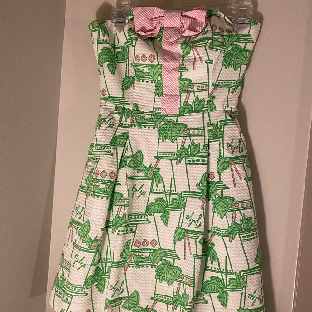 Strapless Lilly Pulitzer Mint Julep Dress
